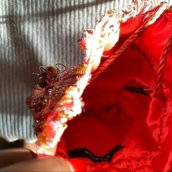 Beaded drawstring pouch/satchel - Picture 3 of 10